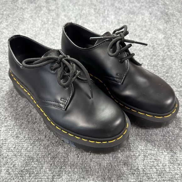 Dr. Martens AirWair 21084 Oxford Platform Black Leather Men’s Sz 6 Women\'s Sz 7
